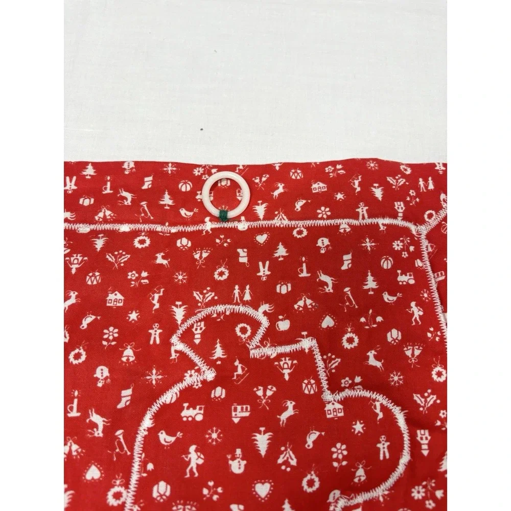 Vintage Handmade Quilted Christmas Wall Hanging‎ Stocking with Clown Appliqué